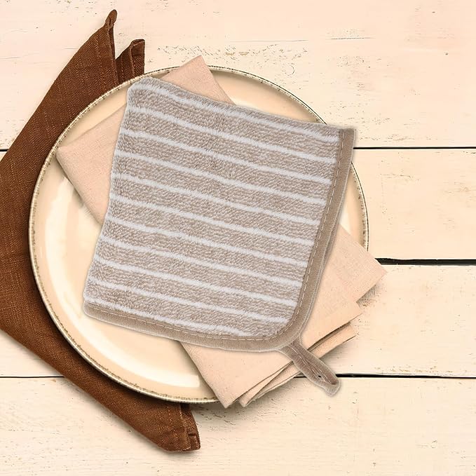 10pcs Large Coffee Brown Kitchen Dishcloths Soft Absorbent Wash Cloths - Image 8