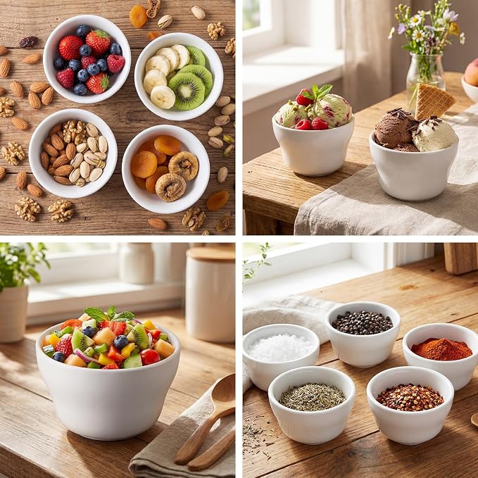 Suclain 36 Pack Porcelain Bowls Set Porcelain Bouillon Cups Small Dessert Bowls - Image 5