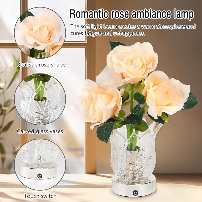 Champagne Rose LED Night Light, The Perfect Gifts - Image 2