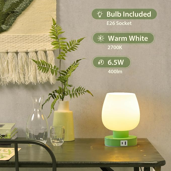 Touch Bedside Table Lamp with USB Charging - Image 5