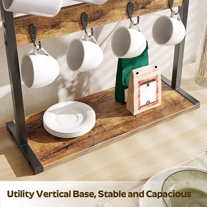 YATINEY Coffee Mug Holder for Counter, 2 Tier Mug Tree Rack, - Image 3