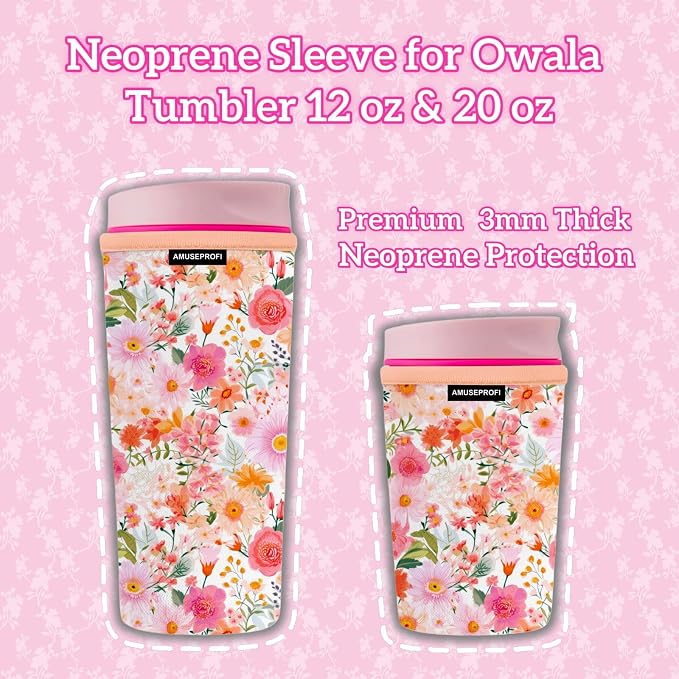 Neoprene Sleeve Compatible Owala Tumbler 12 oz & 20 oz Protective Coffee Cup - Image 4
