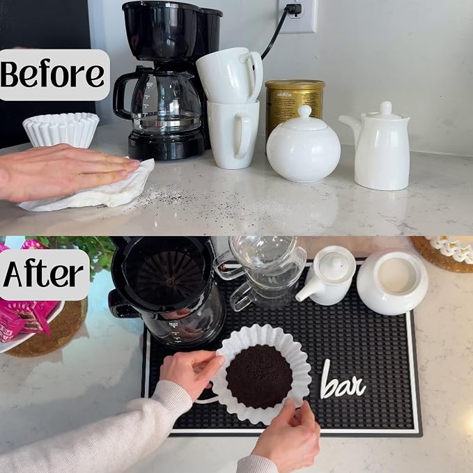 Coffee Bar Mat for Countertop, Silicone Espresso Machine Mat 18x12 Inch – - Image 5