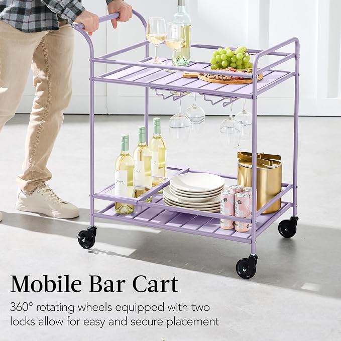 Best Choice Products Rolling Bar Cart, Mobile Home Bar Serving Cart, Serving - Image 5