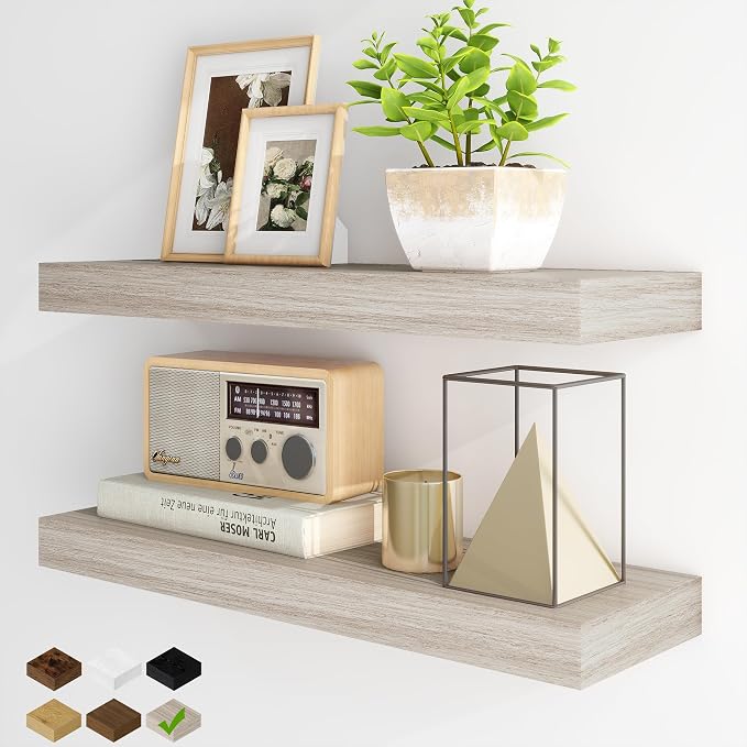 Fun Memories Floating Shelves for Wall, 24 Inch Floating Shelves Set of 2 by FunMemories