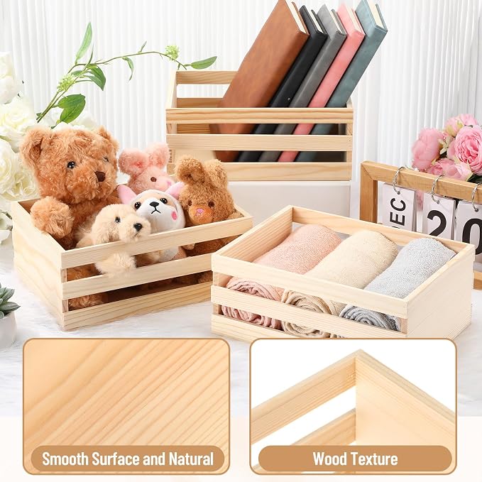 Gerrii 24 Pcs 8'' Small Wooden Crates - Image 4