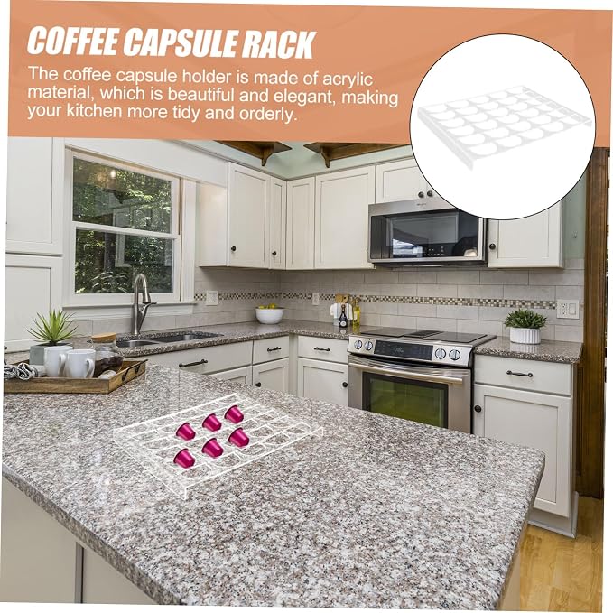 DOITOOL Acrylic Espresso Capsule Holder Stand 30 Grid Kitchen Storage Organizer - Image 5