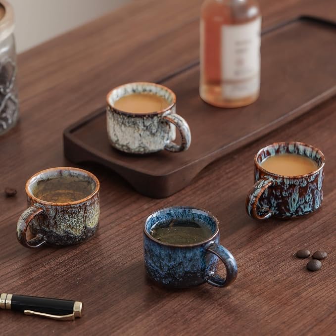 Espresso Cups Set of 2, Espresso Shot Cups, 2 ounce Ceramic Expresso Cups - Image 2