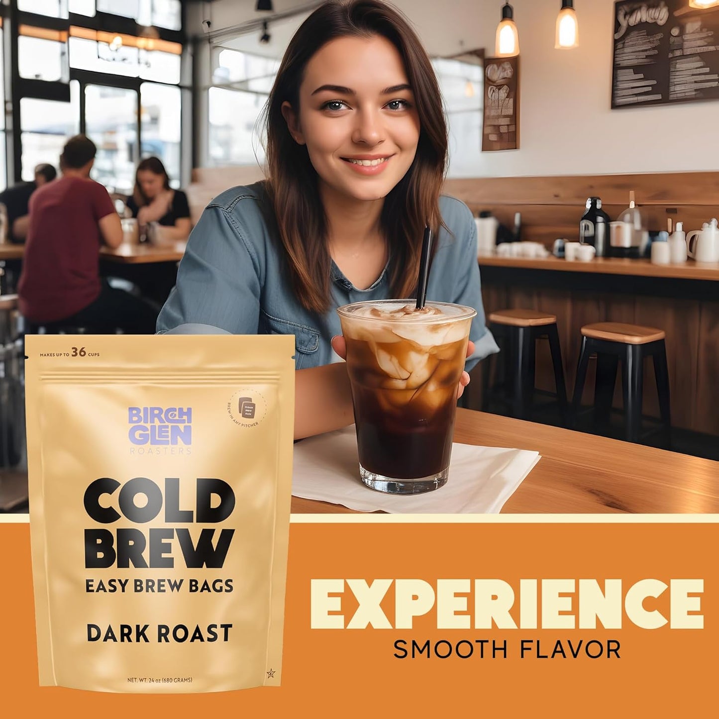 Birch Glen Roasters Cold Brew Coffee Bags - 12 Pack of Coarse Ground Coffee Filter Pitcher Packs for Easy Brewing - 100% Arabica - Yields 6 Pitchers - French Vanilla Flavor