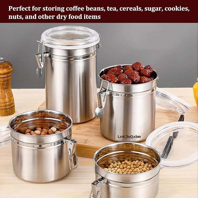 Stainless Steel Vacuum Seal Coffee Canister - Image 4