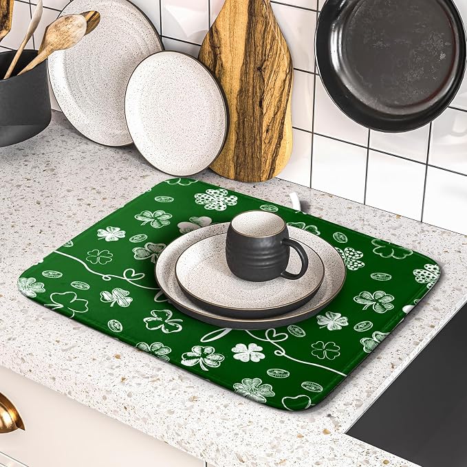 Lucky Shamrocks Dish Drying Mats - Image 5