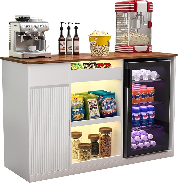 GDLF Snack Bar Cabinet with Fridge Space, Dining Room or Family Room - Image 9