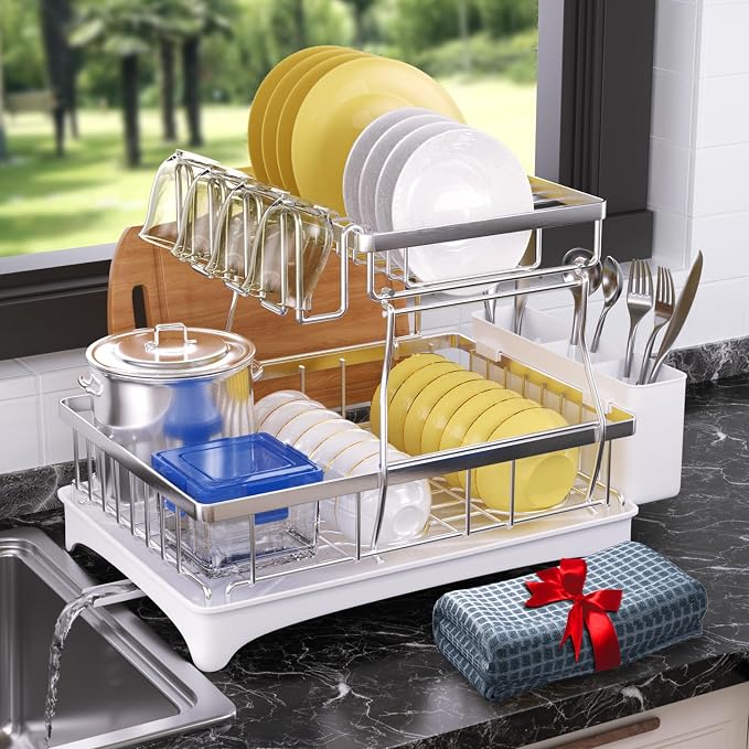 Godboat 2-Tier Dish Drying Rack - Image 8