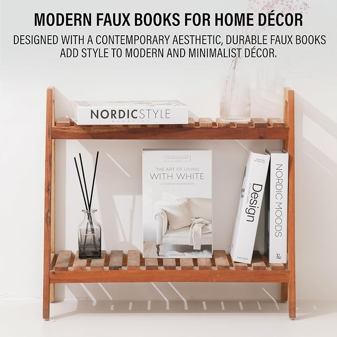 PROBENEX 4 Pcs Decorative Books | Faux Black Coffee Table & Shelf Decor | Bold - Image 8