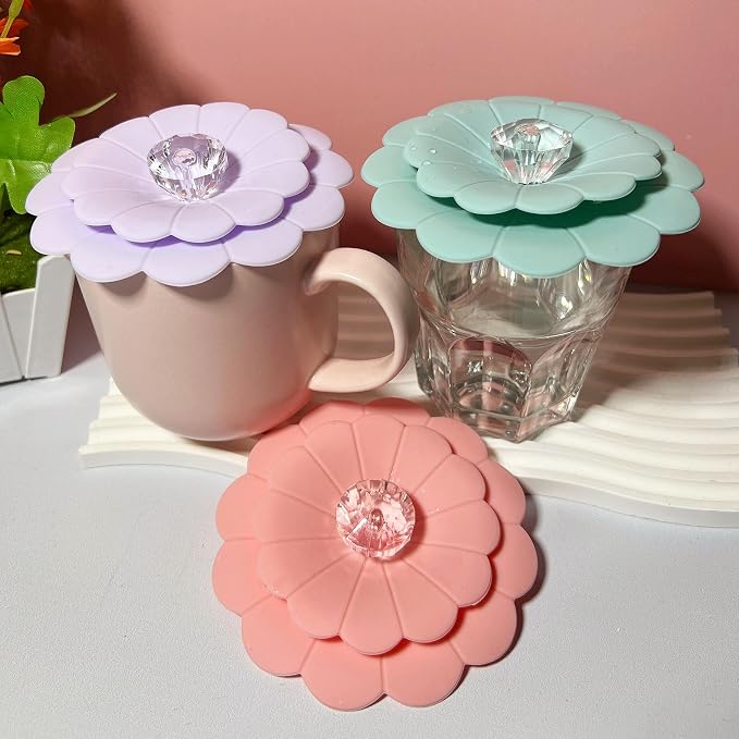 Sunflower Silicone Cup Covers, flexible mug covers, Heat resistant cup lids - Image 8