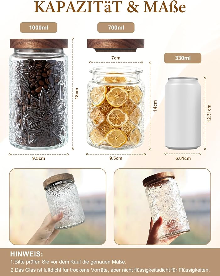 Vintage Glass Jar with Wood Lid - Image 2