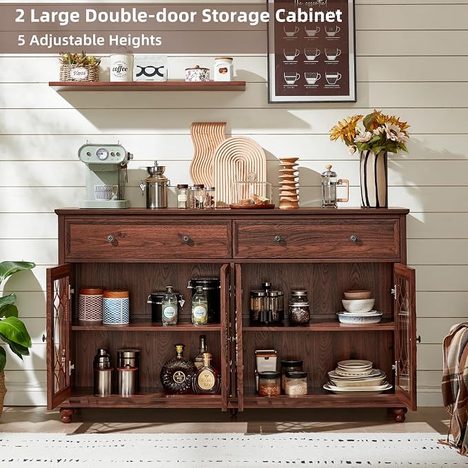 Joaxswe Large Sideboard Buffet Cabinet Set of 2 - Image 8