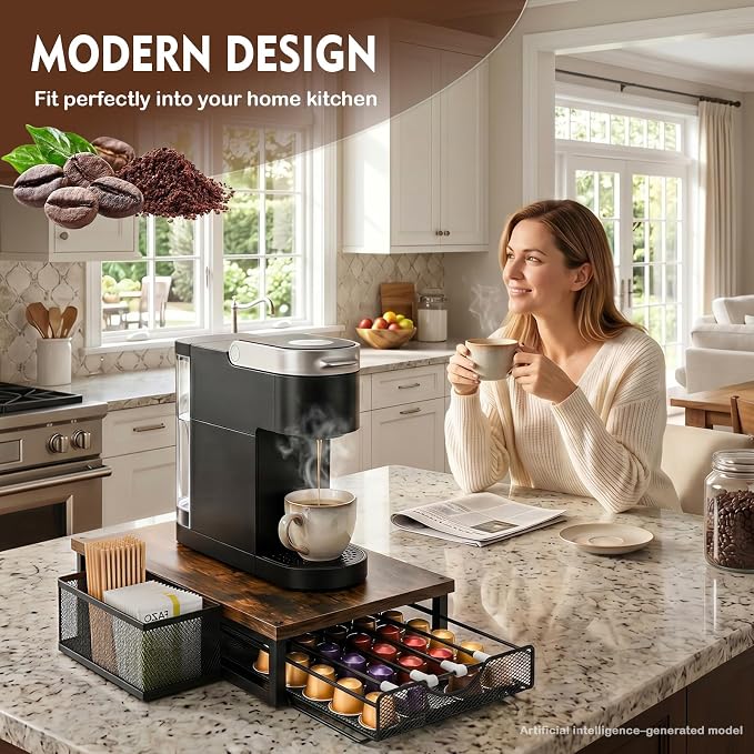 Coffee Pod Holder for Countertop Coffee Bar Organizer 36 Capacity Capsule Pods - Image 2