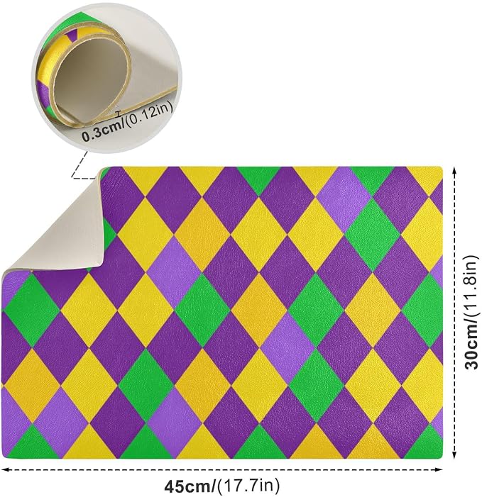 Shrove Tuesday Argyle Purple Coffee Mat Coffee Bar Maker Backed Absorbent - Image 3