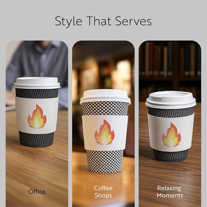 Restaurantware SLEEVES ONLY: Restpresso 5.1 x 2.8 Inch Coffee Cup Sleeves - Image 6