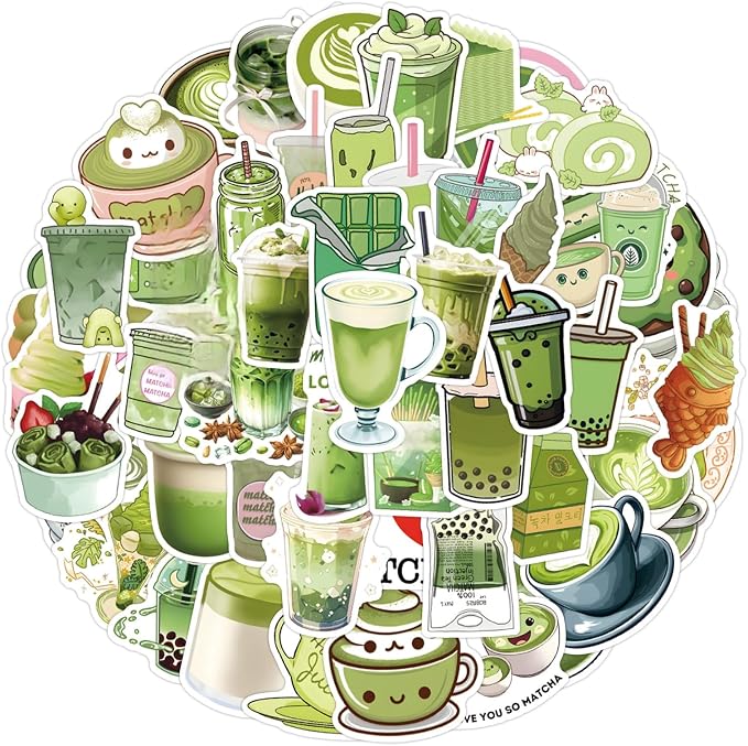 55pcs Aesthetic Matcha Stickers - Image 2