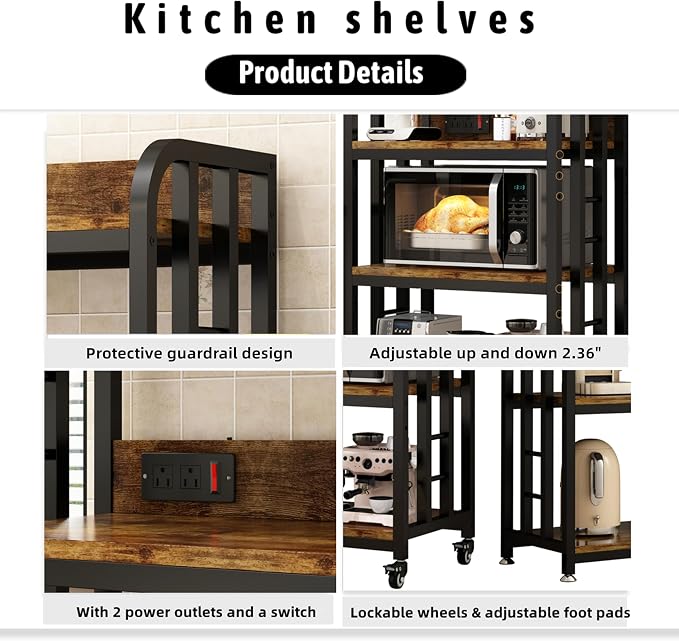 4-Tier Kitchen Bakers Rack - Image 6