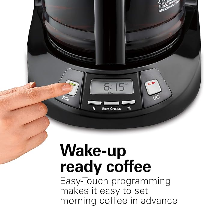 Hamilton Beach 12 Cup Programmable Drip Coffee Maker Machine, Regular & Bold - Image 4