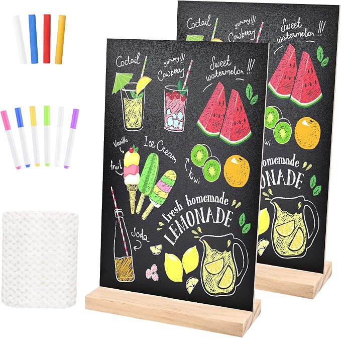 2 Pack 8.1x12 in Chalkboard Signs by LooksForwardtoSeeingYou