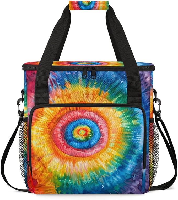 Tie Dye Colorful Rainbow Retro Coffee Maker Carring Bag, Large Insulated by Home