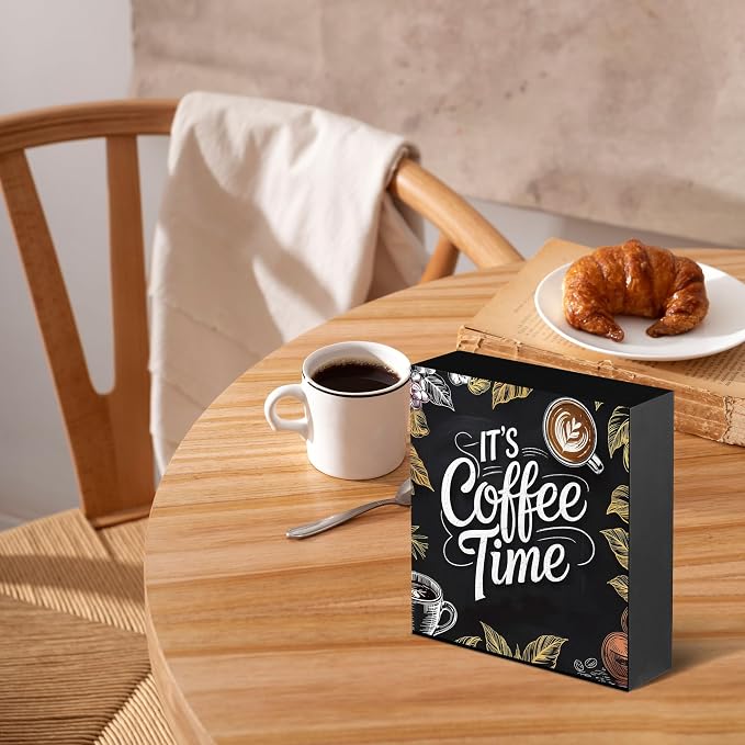 It's Coffee Time Wooden Box Decor 5x5 in - Image 4