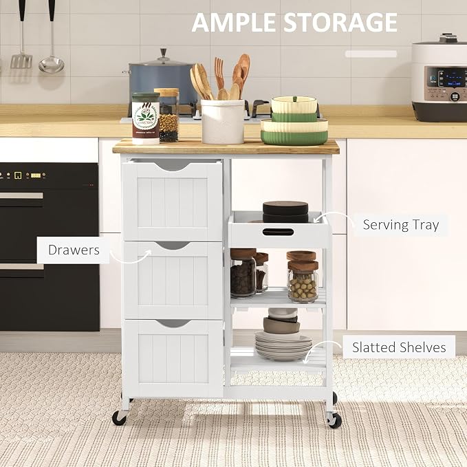 Small Kitchen Island on Wheels - Image 4