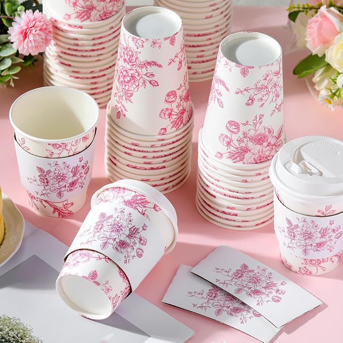 Vesici 60pcs 14oz Pink Disposable Coffee Cups - Image 5