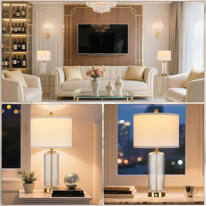 Table Lamps Set of 2 with Touch Control, 3-Way Dimmable Nightstand Lamp with - Image 6