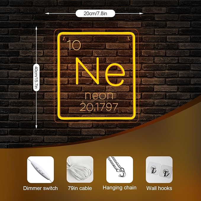 Ne Neon Sign Science Classroom Decor Chemistry class Periodic Table Signs - Image 6