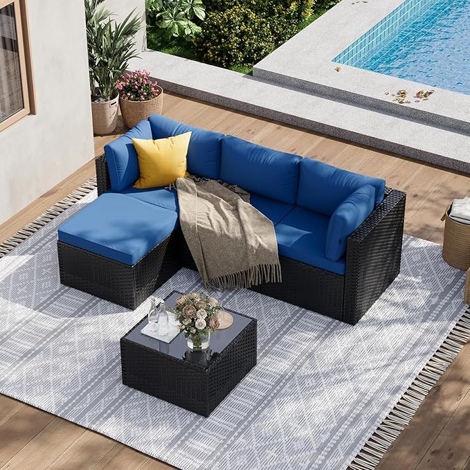 Aoxun Patio Furniture Set 5-Piece, Outdoor Sectional Sofas - Image 8