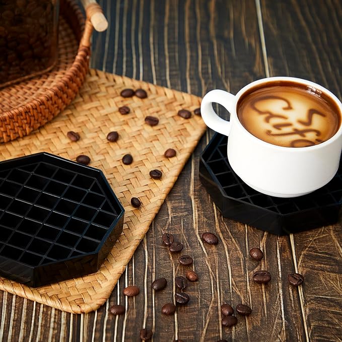 Suclain 1 Pcs Coffee Drip Tray Black Plastic Octagon Coffee Drip Tray - Image 3