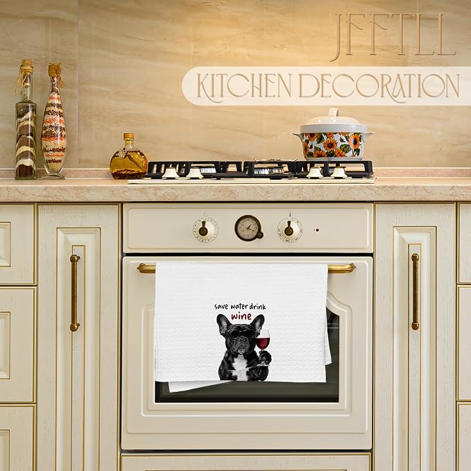 Funny French Bulldog Kitchen Towels, Frenchie Gifts - Image 3