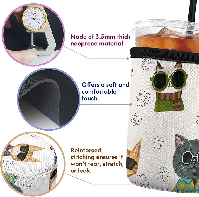 Reusable Insulated Neoprene Iced Coffee Sleeve - Image 2