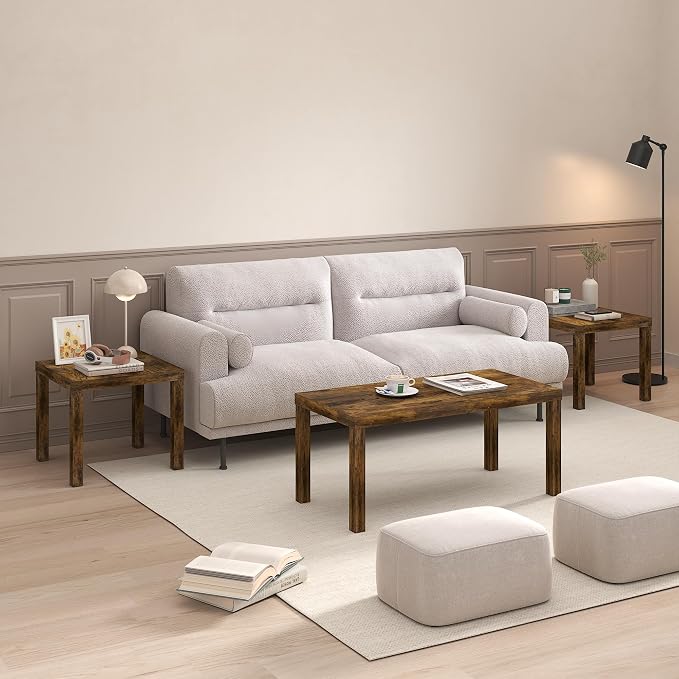 Furinno Classic Side Table Set of 2, Square Modern End Table - Image 2