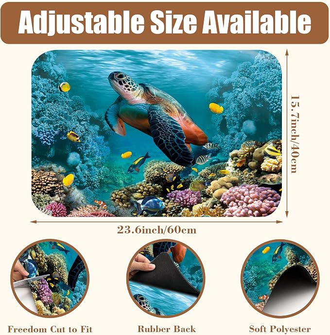 Sea Turtle Coffee Mat Absorbent Dish Drying Mat - Image 2