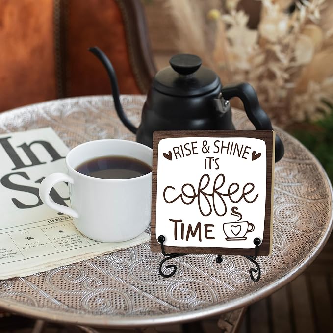 Coffee Desk Decor Sign, Coffee Time Sign - Image 5