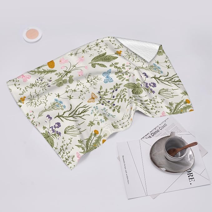 Spring Floral Kitchen Towels Decorative Set of 2, Summer Flower Dish Towels - Image 6