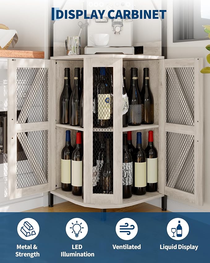 Garvee 72in Corner Wine Cabinet - Image 8