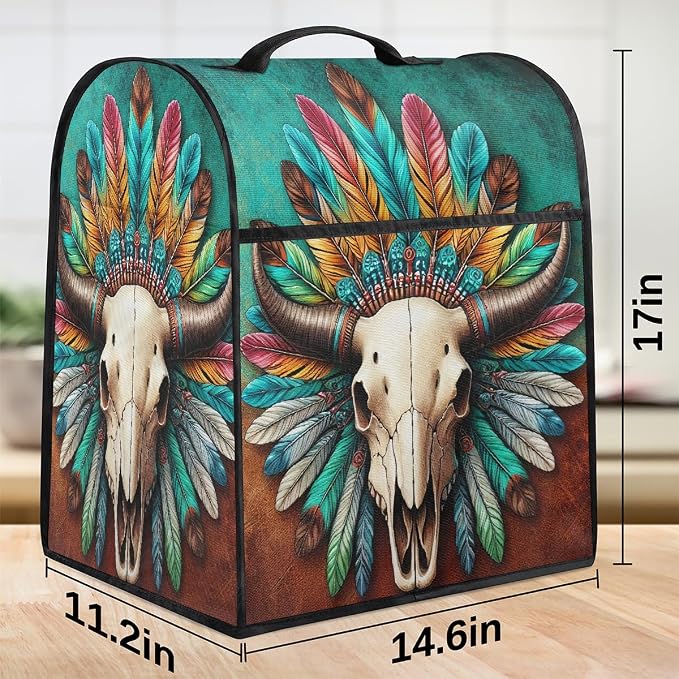 Cow Skull Kitchen Aid Mixer Cover Compatible Stand Mixer Dust Cover | Ethnic - Image 3