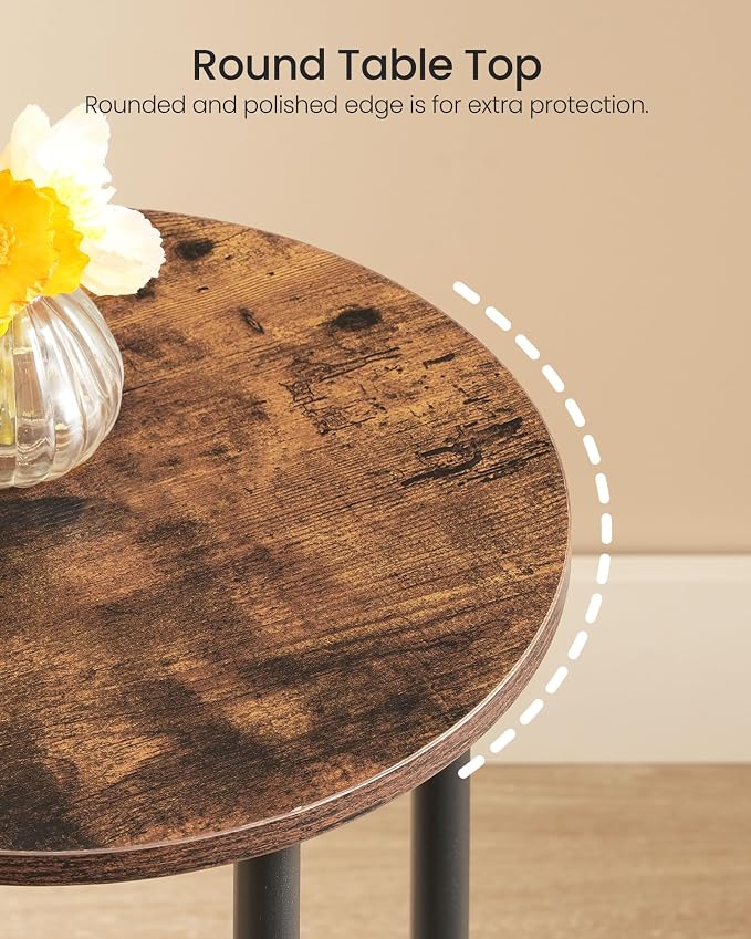 CHOEZON Round Side Table, 2-Tier End Table, Small Round Nightstand - Image 6