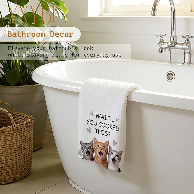 Funny Cat Kitchen Towels 16x24 Inches, Cat Mom Dad Lady Lovers Gifts Decorative - Image 5