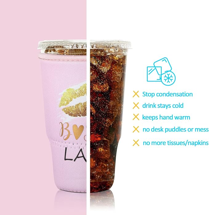 Patelai 4 Pieces Reusable Iced Coffee Sleeve Cup Insulator - Image 5