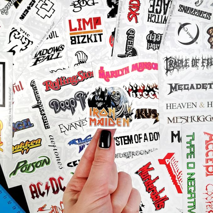 100Pcs Classic Rock Stickers, Rock and Roll Stickers, Rockabilly Band Decals - Image 6