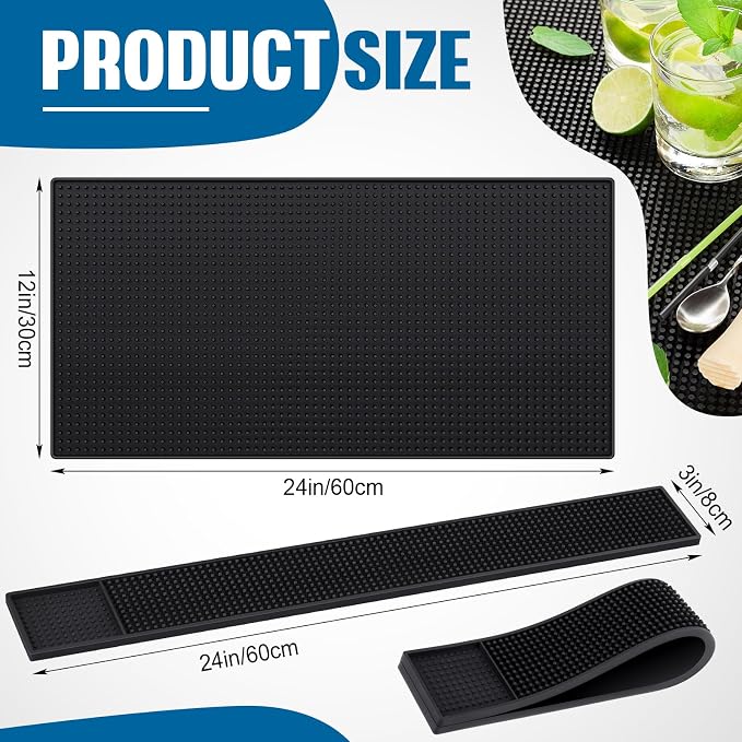 Jingmore 4 Pcs Thick Rubber Bar Mats - Image 2