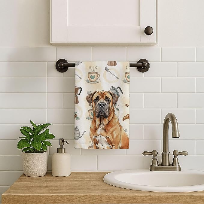Caroline's Treasures Neapolitan Mastiff Coffee Bar Kitchen Towel Velour Plush - Image 7